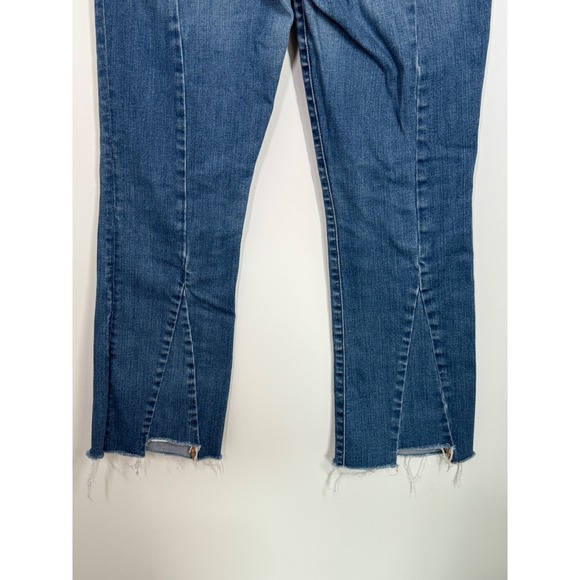 Madewell Cali Demi Boot Crop Jeans Womens Size 28 Medium Wash Frayed Hem - Picture 6 of 11